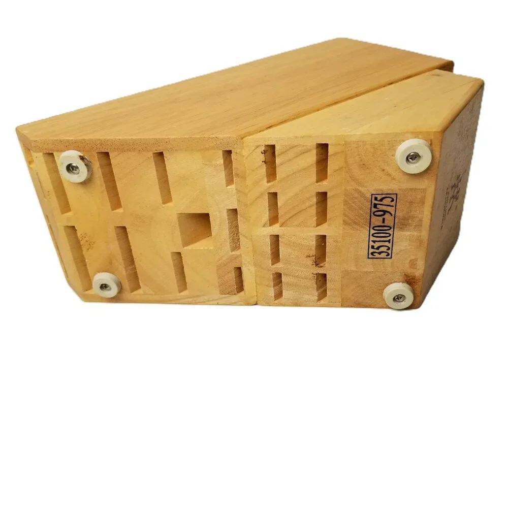 Zwilling J.A. Henckels 20 Slot Wooden Knife Block Angled Countertop